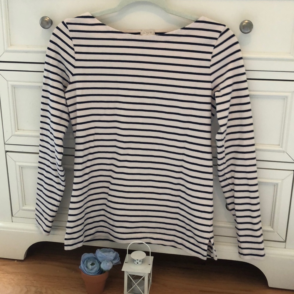 Striped J•Crew Boatneck Shirt